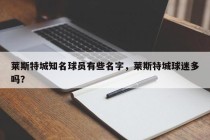 莱斯特城知名球员有些名字，莱斯特城球迷多吗？