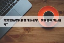 南安普顿球员有些球队名字，南安普顿球队缩写？