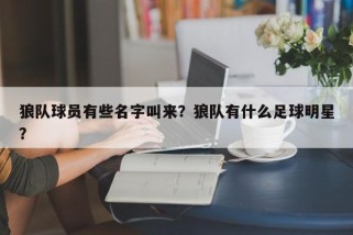 狼队球员有些名字叫来？狼队有什么足球明星？